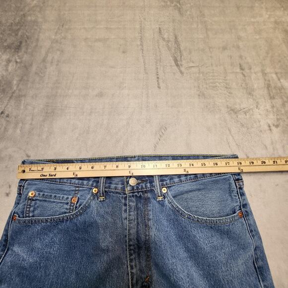 Levis 505 Jeans Mens 36x30 Blue Medium Wash Straight Leg 100% Cotton Denim Pants - Picture 8 of 11